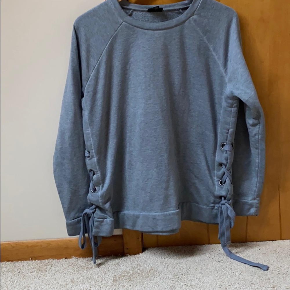 Gray Sweatshirt with Ties